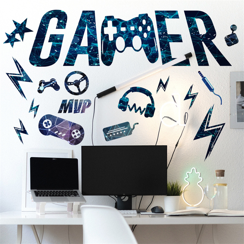 Gaming Accessories Wallpaper - Gamer Vinyl Muurstickers Game Room Decor