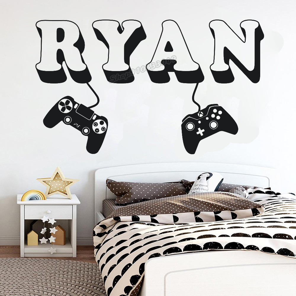 Gaming Accessories Wallpaper - Gamer muursticker aangepaste naam controller video